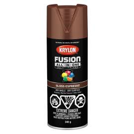 Krylon Fusion All-In-One 427070007 Paint and Primer, Gloss, Espresso, 12 oz, Can
