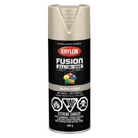 Krylon Fusion All-In-One 427130007 Paint and Primer, Gloss, Khaki, 12 oz, Can