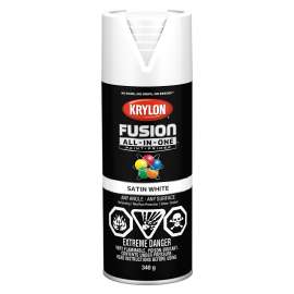 Krylon Fusion All-In-One 427530007 Paint and Primer, Satin, White, 12 oz, Can
