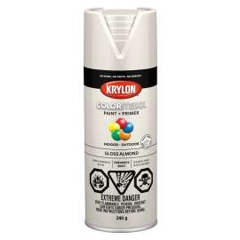Krylon COLORmaxx K05500007 Spray Paint, Gloss, Almond, 12 oz, Aerosol Can