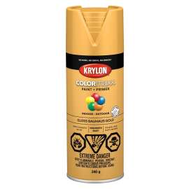 Krylon COLORmaxx 455040007 Paint and Primer, Gloss, Bauhaus Gold, 12 oz, Can