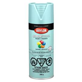 Krylon COLORmaxx 455060007 Paint and Primer, Gloss, Ocean Blue, 12 oz, Can