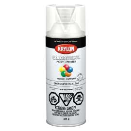 Krylon COLORmaxx 455150007 Paint and Primer, Gloss, Crystal Clear, 12 oz, Can
