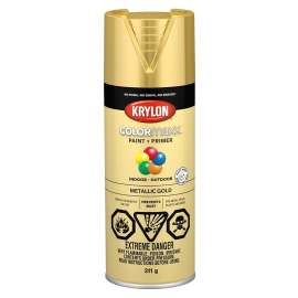 Krylon COLORmaxx 455880007 Paint, Metallic, Gold, 12 oz, Aerosol Can