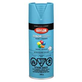 Krylon COLORmaxx K05565007 Spray Paint, Satin, Island Splash, 12 oz