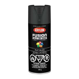 Krylon Fusion All-In-One 427280007 Paint and Primer, Flat, Black, 12 oz, Can