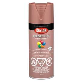 Krylon COLORmaxx 455930007 Paint, Metallic, Rose Gold, 12 oz, Aerosol Can