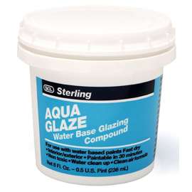 SAVOGRAN Aqua-Glaze 021016 Acrylic Glazing Compound, Mild Ammoniacal, White, 1/2 pt