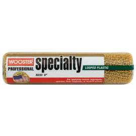 WOOSTER R233-9 Roller Cover, 1/4 in Thick Nap, 9 in L, Plastic Cover