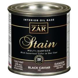ZAR 13506 Interior Stain, Black Caviar, Liquid, 0.5 pt