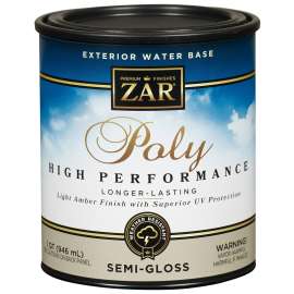 ZAR 34212 Exterior Polyurethane, Semi-Gloss, Amber, Liquid, 1 qt, Can