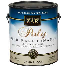 ZAR 34213 Exterior Polyurethane, Semi-Gloss, Amber, Liquid, 1 gal, Can