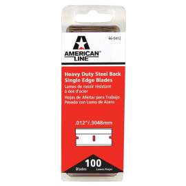 American LINE 66-0412-0000 Single Edge Blade, Two-Facet Blade, 3/4 in W Blade, Carbon Steel Blade
