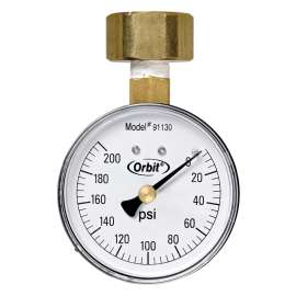 Orbit 91130 Pressure Gauge, 3/4 in Connection, FHT, 200 psi