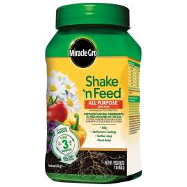 Miracle-Gro Shake 'n Feed 3001801 All-Purpose Plant Food, 1 lb, Solid, 12-4-8 N-P-K Ratio