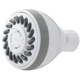 Boston Harbor Fixmount Shower Head, 1.75 (6.6) 80 gpm (L/MIN) psi, 1/2-14 NPT Connection, Threaded, ABS, White