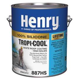 Henry Tropi-Cool Series HE887HS042 Roof Coating, White, 0.9 gal Pail, Liquid