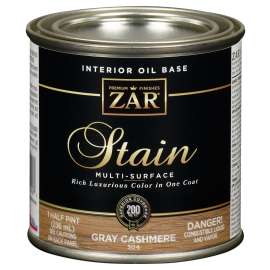 ZAR 50406 Interior Stain, Gray Cashmere, Liquid, 0.5 pt