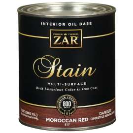 ZAR 51712 Interior Stain, Moroccan Red, Liquid, 1 qt