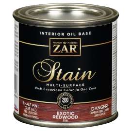 ZAR 51806 Interior Stain, Exotic Redwood, Liquid, 0.5 pt