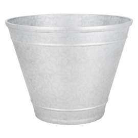 Landscapers Select Planter, 17-3/4 in Dia, Round, High-Density Resin, Metallic