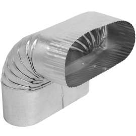 Imperial GV2078 Oval Vertical Elbow, 30 ga Gauge, Steel, Galvanized