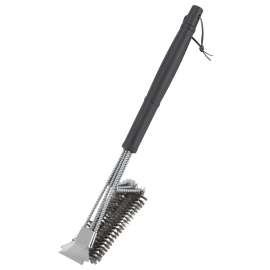 Omaha BBQ-37140 Preminum Grill Brush, 6 in L Brush, 3 in W Brush, Stainless Steel Bristle, Stainless Steel Bristle