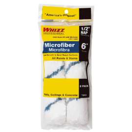 WHIZZ 76013 Mini Roller Cover, 1/2 in Thick Nap, 6 in L, Microfiber Cover