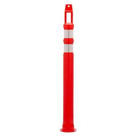 JBC D-TOP+3M D-Top Delineator, 42 in H Cone, Polyethylene Cone, Red Orange Cone