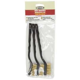 HYDE 46630 Mini Brush, 1/2 in L Trim, Brass Bristle, 10 in OAL