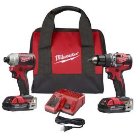 Milwaukee 2900-22CT Combination Kit, Battery Included, 18 V, 2-Tool, Lithium-Ion Battery