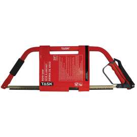TASK T22302 Bow/Hacksaw, 24 in L Blade, Steel Blade, Rubber Handle, Ergonomic, Soft Touch Grip Handle
