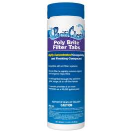 PacifiClear Poly-Brite F033002018PC Filter Clarifier Chemical, 1.5 lb Bottle, Tablet