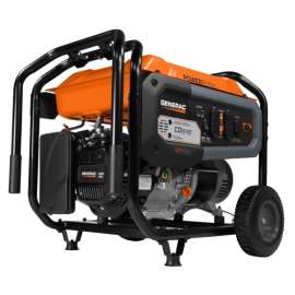 GENERAC GP 7683 Portable Generator, 54.2/27.1 A, 120/240 V, Gas, 6.9 gal Tank, 10.5 hr Run Time, Recoil Start