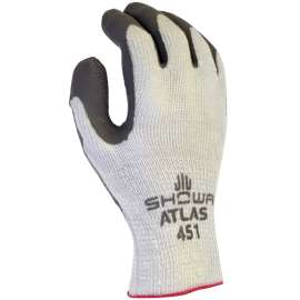 ATLAS ThermaFit 451L-09.RT Ergonomic Work Gloves, Unisex, L, 9 in L, Knit Wrist Cuff, Rubber, Dark Gray