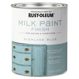 RUST-OLEUM 331050 Milk Paint Finish, Matte, Highland Blue, 1 qt, Can