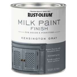 RUST-OLEUM 331053 Milk Paint Finish, Matte, Kensington Gray, 1 qt, Can