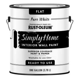 RUST-OLEUM SIMPLY HOME 332119 Wall Paint, Flat, Pure White, 1 gal