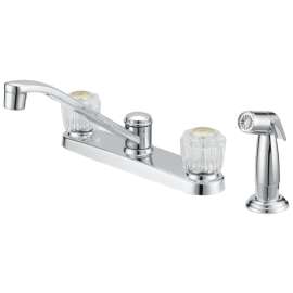 Boston Harbor F8F10041CP Kitchen Faucet, 1.8 gpm, 2-Faucet Handle, 4-Faucet Hole, Metal/Plastic, Chrome Plated