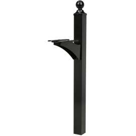Gibraltar Mailboxes Landover 56.4 in. Powder Coated Black Aluminum/Steel Mailbox Post