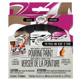 TESTORS 352451 Pouring Paint, Fuchsia/Gold/White, 2 oz