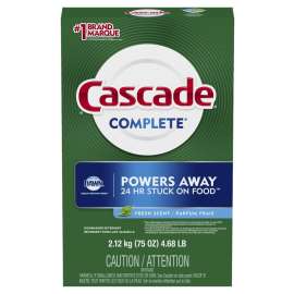 Cascade 33836 Dishwasher Detergent, 75 oz, Powder, Scented, White