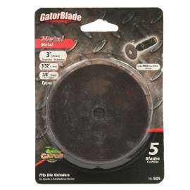 GatorBlade 9425 Cut-Off Wheel, 3 in Dia, 3/32 in Thick, 3/8 in Arbor
