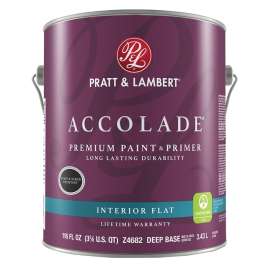 Pratt & Lambert Accolade Z4600 0000Z4682-16 Paint and Primer, Flat, Deep Base, 116 oz