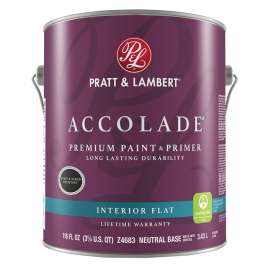 Pratt & Lambert Accolade Z4600 0000Z4683-16 Paint and Primer, Flat, Neutral Base, 116 oz