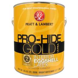 Pratt & Lambert Pro-Hide Gold Ultra Z8280 0000Z8280-16 Interior Paint, Eggshell, Bright White, 1 gal