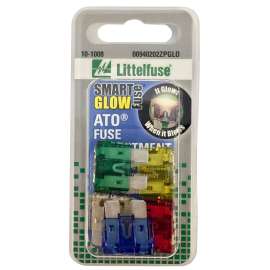 Littelfuse Smart Glow 00940202ZPGLO Fuse Assortment, Blade Fuse, ATO, 12 VDC