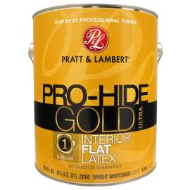 Pratt & Lambert Pro-Hide Silver 5000 Z5300 0000Z8180-16 Interior Paint, Flat, Bright White, 1 gal