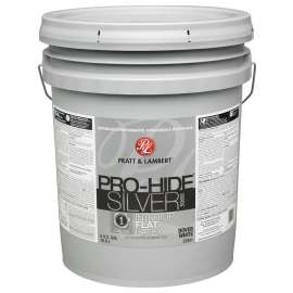 Pratt & Lambert Pro-Hide Silver 5000 Z5300 0000Z5351-20 Interior Paint, Flat, Dower White, 5 gal