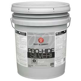 Pratt & Lambert Pro-Hide Silver 5000 Z5300 0000Z5355-20 Interior Paint, Flat, China White, 5 gal